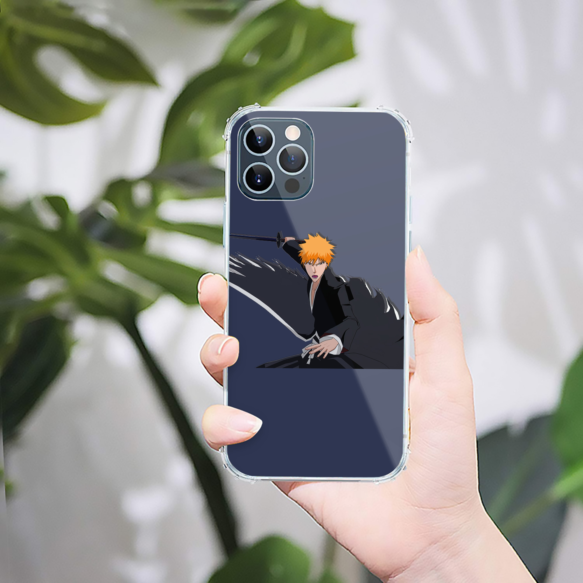 （画像用） ブリーチ 黒崎一護（くろさき いちご）BLEACH Kurosaki Ichigo 【iPhone 12シリーズ対応】透明スマホケース（クリアソフトケース）
